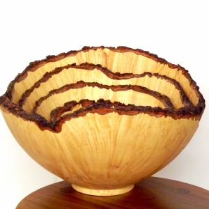 Nested Set of 4 Maple Burl Bowls